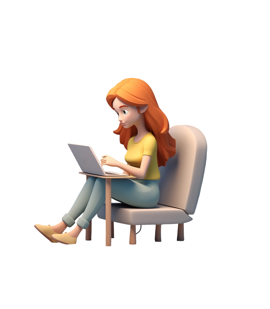 Woman working on laptop